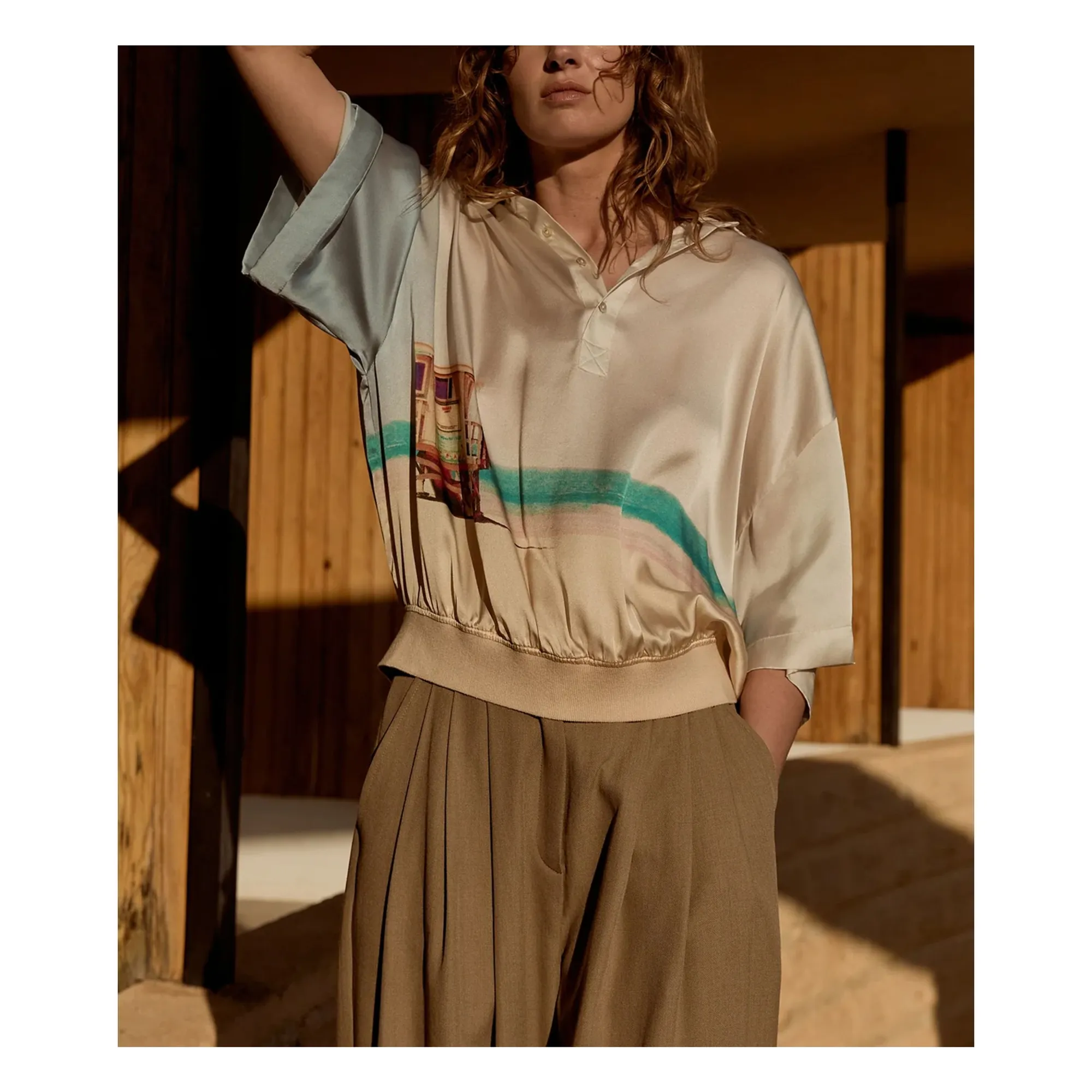 Blouse Malden Soie | Bleu- Image produit n°2