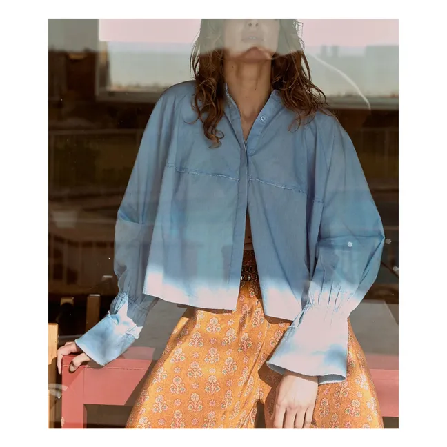 Blouse Soon Popeline de Coton | Bleu ciel