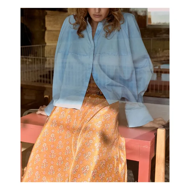 Blouse Soon Popeline de Coton | Bleu ciel