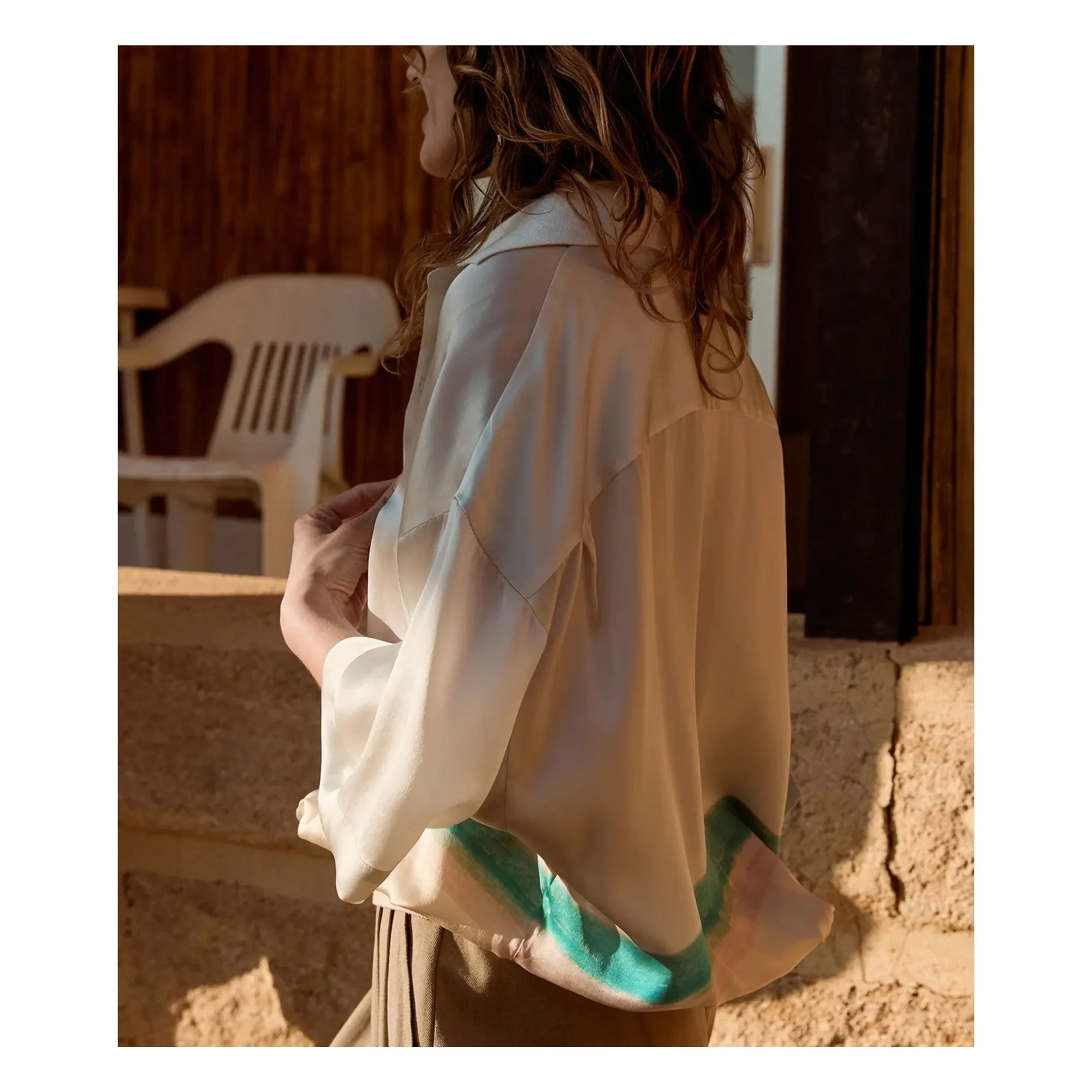 Blouse Malden Soie | Bleu- Image produit n°8