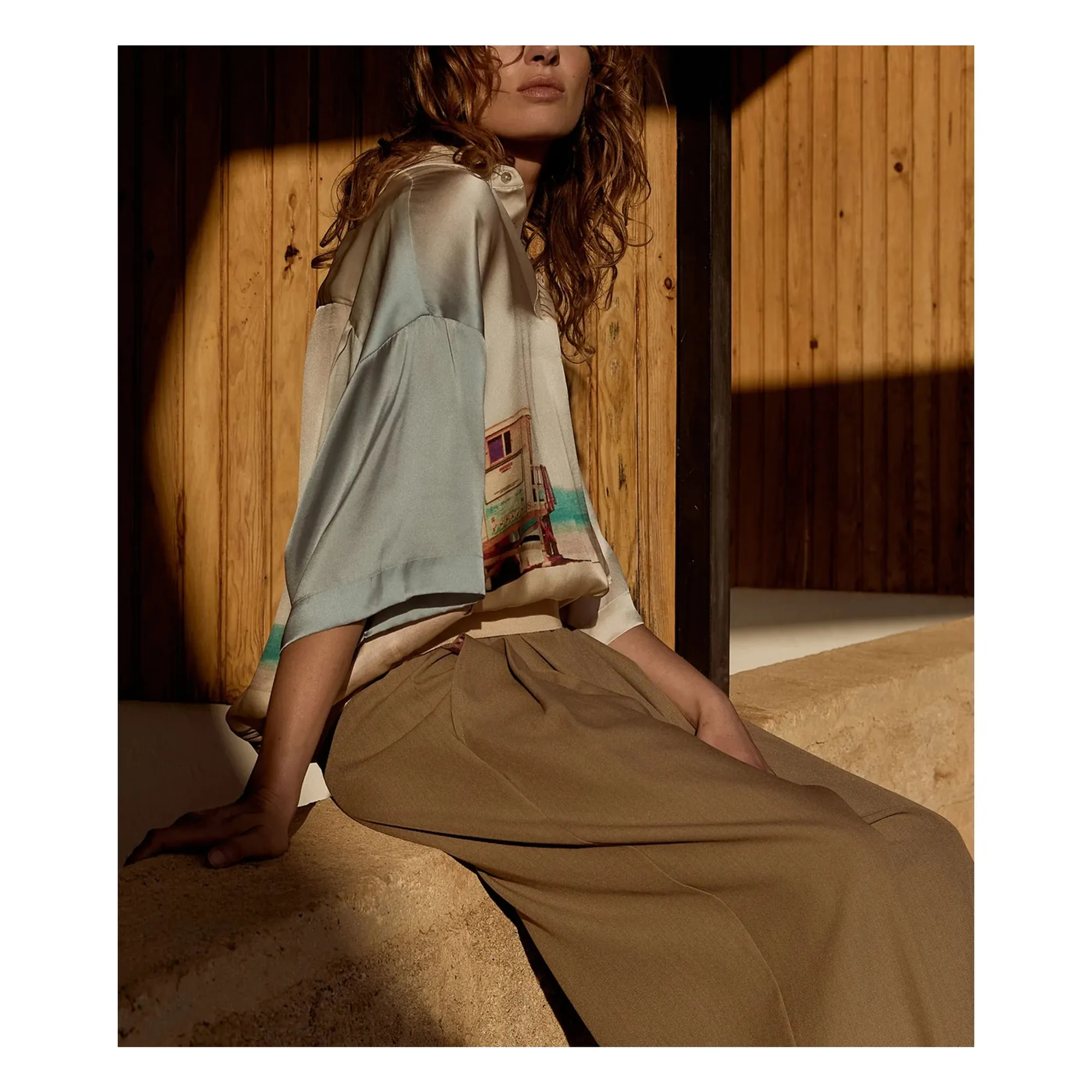 Blouse Malden Soie | Bleu- Image produit n°7