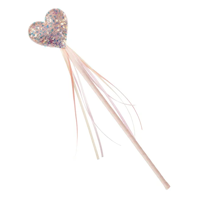 Baguette Magique Cœur Sequins | Rose pâle