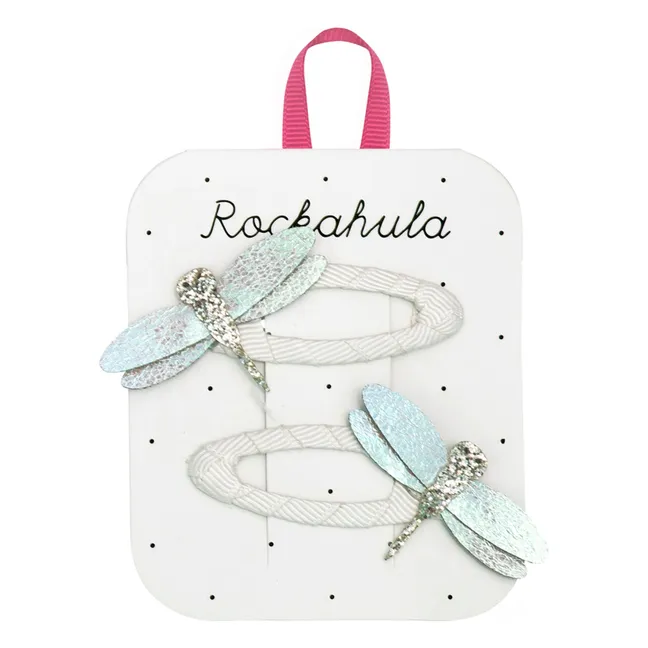 Lot de 2 Barrettes Libellule Scintillante | Blanc