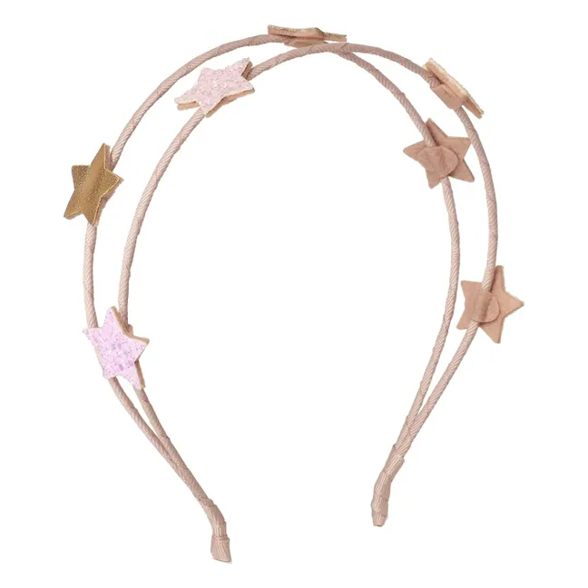 Serre-tête Double Twinkle Twinkle Etoiles | Rose pâle