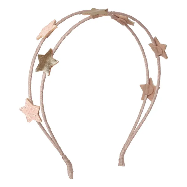 Serre-tête Double Twinkle Twinkle Etoiles | Rose pâle