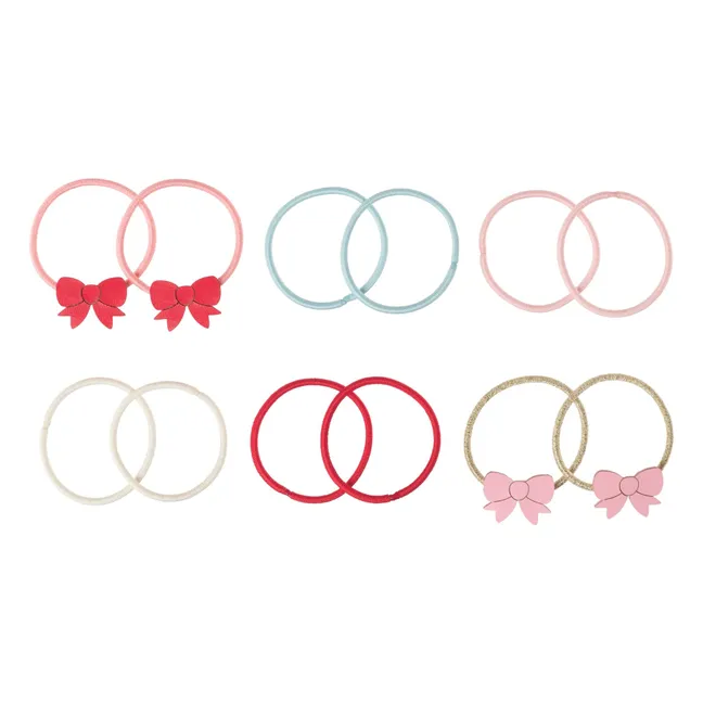Lot de 12 Minis Chouchous Nœuds Mignons | Rouge