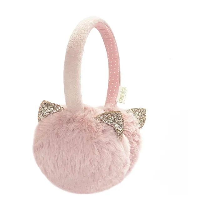 Cache-Oreille Chat Pailleté | Rose poudré