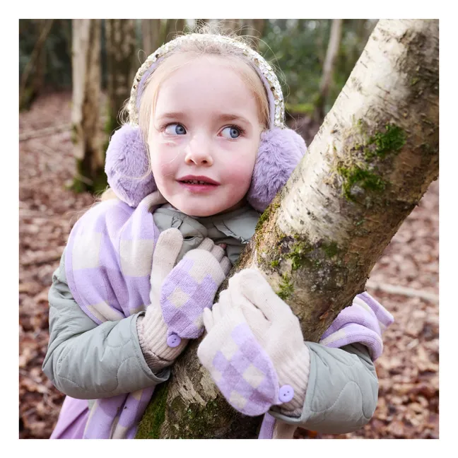 Cache-Oreille Fluffy Sequins | 	Lilas