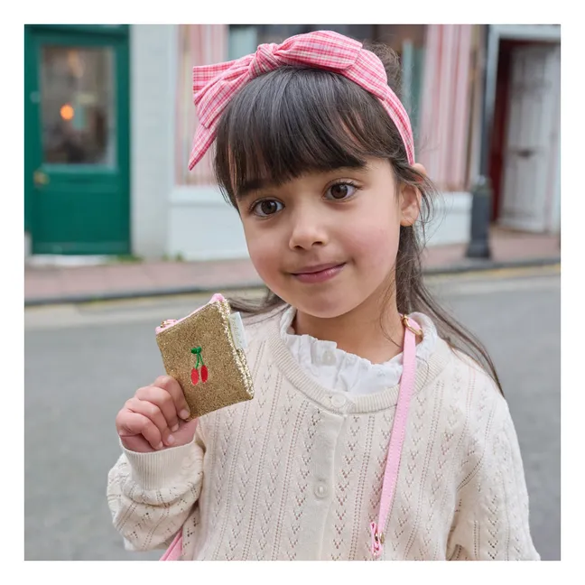 Porte Monnaie Cerises Pailleté | Doré
