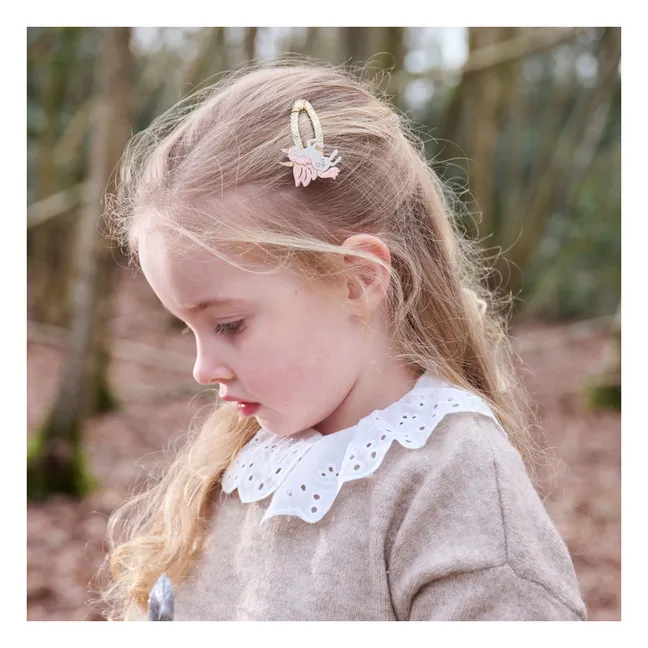 Lot de 2 Barrettes Licornes Magiques | Doré