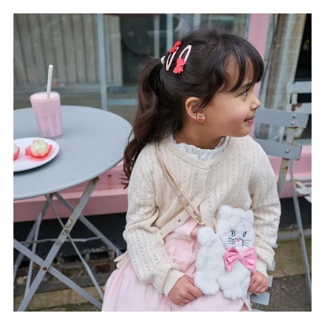 Lot de 2 Barrettes Nœud Rayées | Rouge