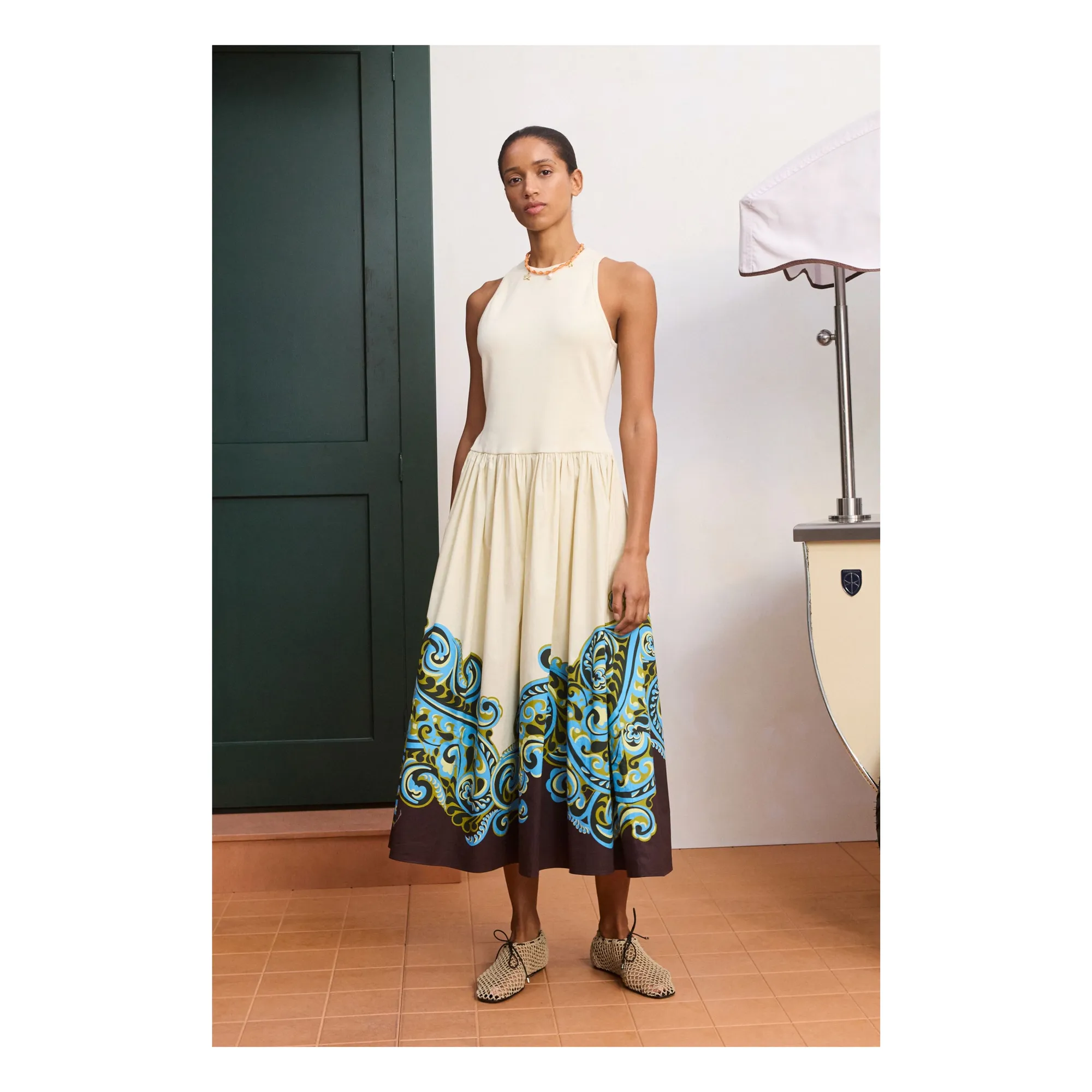 Alémais Cream Natalia Organic Cotton Poplin Dress