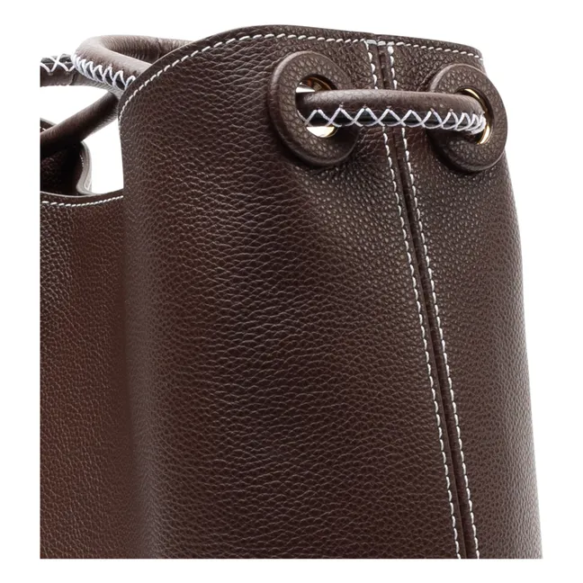 Vosges Grainé leather bag | Dark Brown