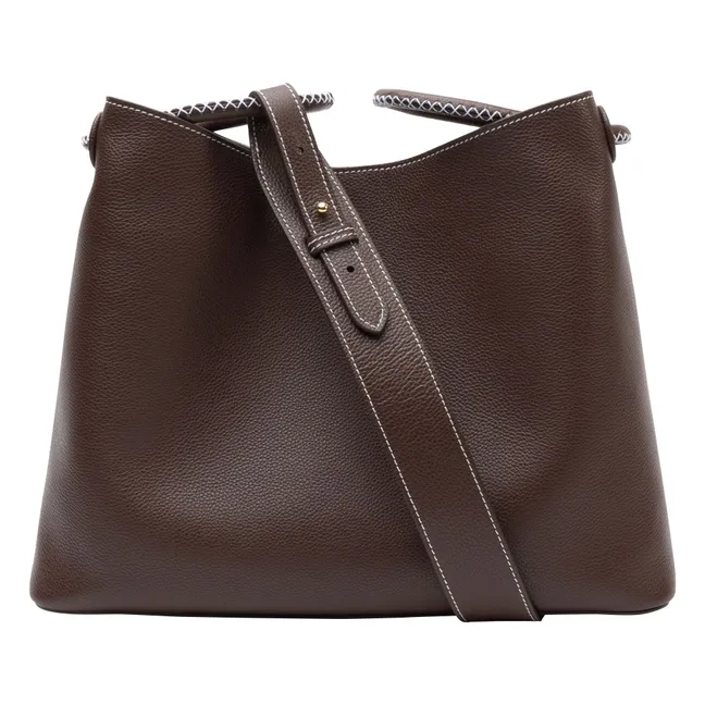 Vosges Grainé leather bag | Dark Brown