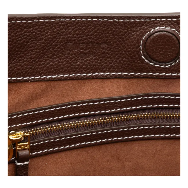 Vosges Grainé leather bag | Dark Brown