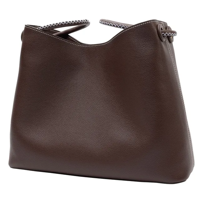 Vosges Grainé leather bag | Dark Brown