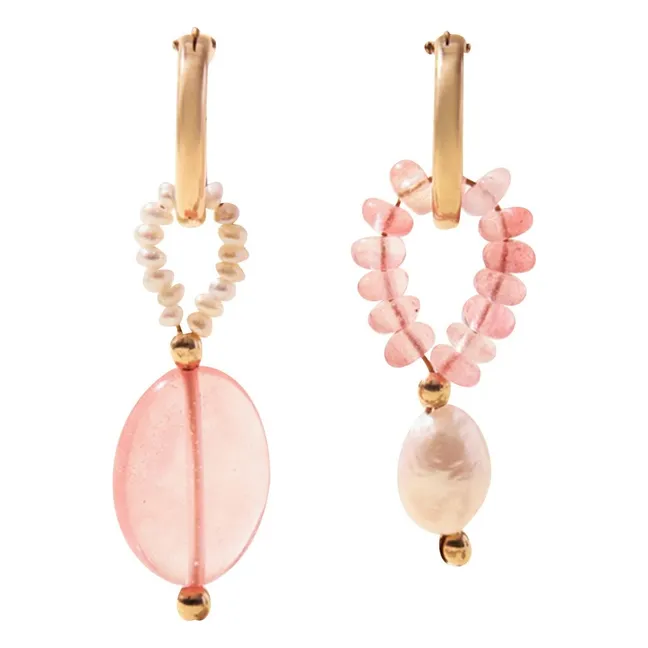 Créoles Jim Quartz | Rose