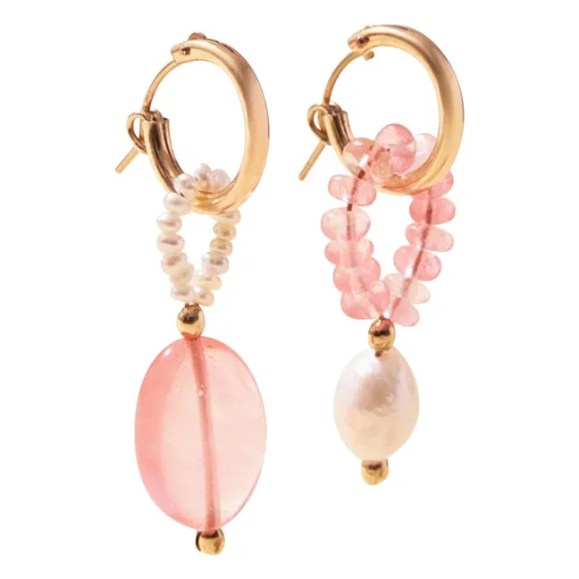 Créoles Jim Quartz | Rose