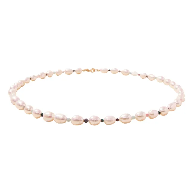Mother-of-Pearl Tourmaline Anklet | White