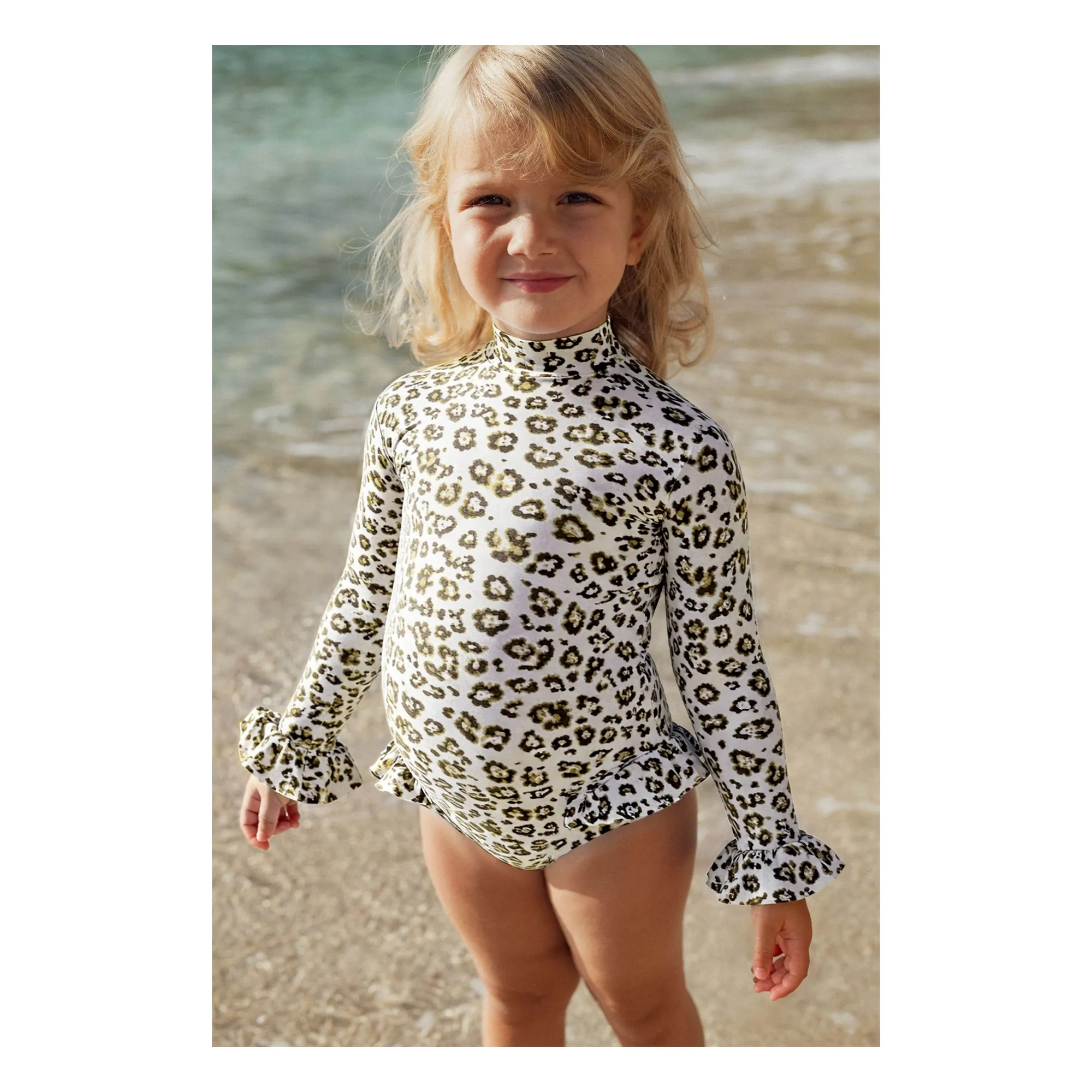 Maillot de Bain Anti-UV Savanna Léopard | Ecru- Image produit n°1
