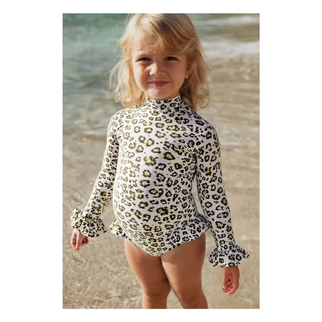 Maillot de Bain Anti-UV Savanna Léopard | Ecru