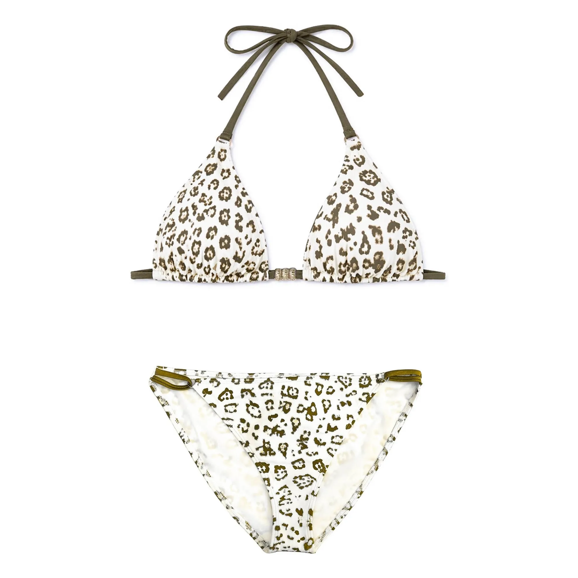 Lison Paris Girls Ecru Savanna Leopard 2-Piece Swimsuit