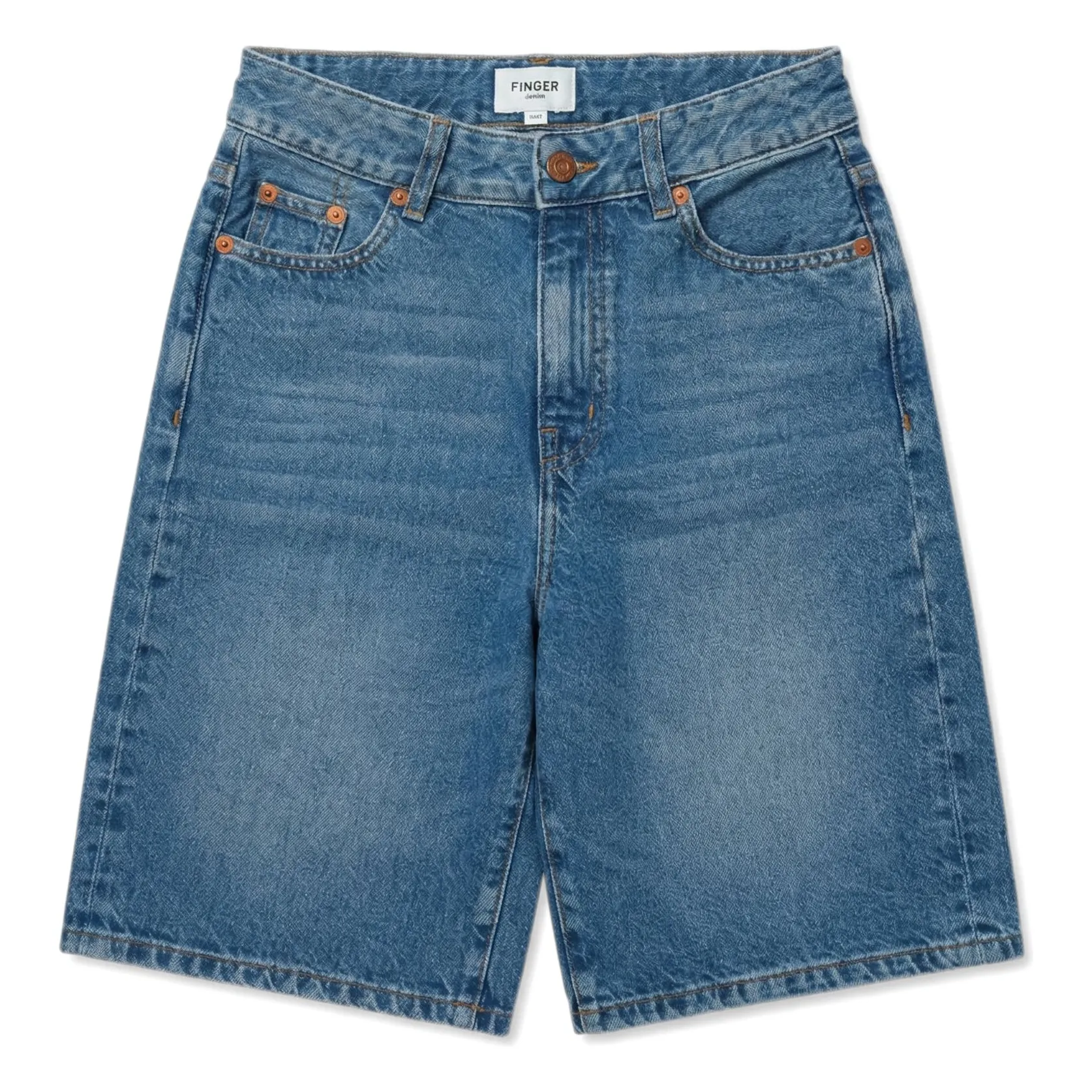 Finger In The Nose Denim Blue Bermuda Denim Oversize Sacha