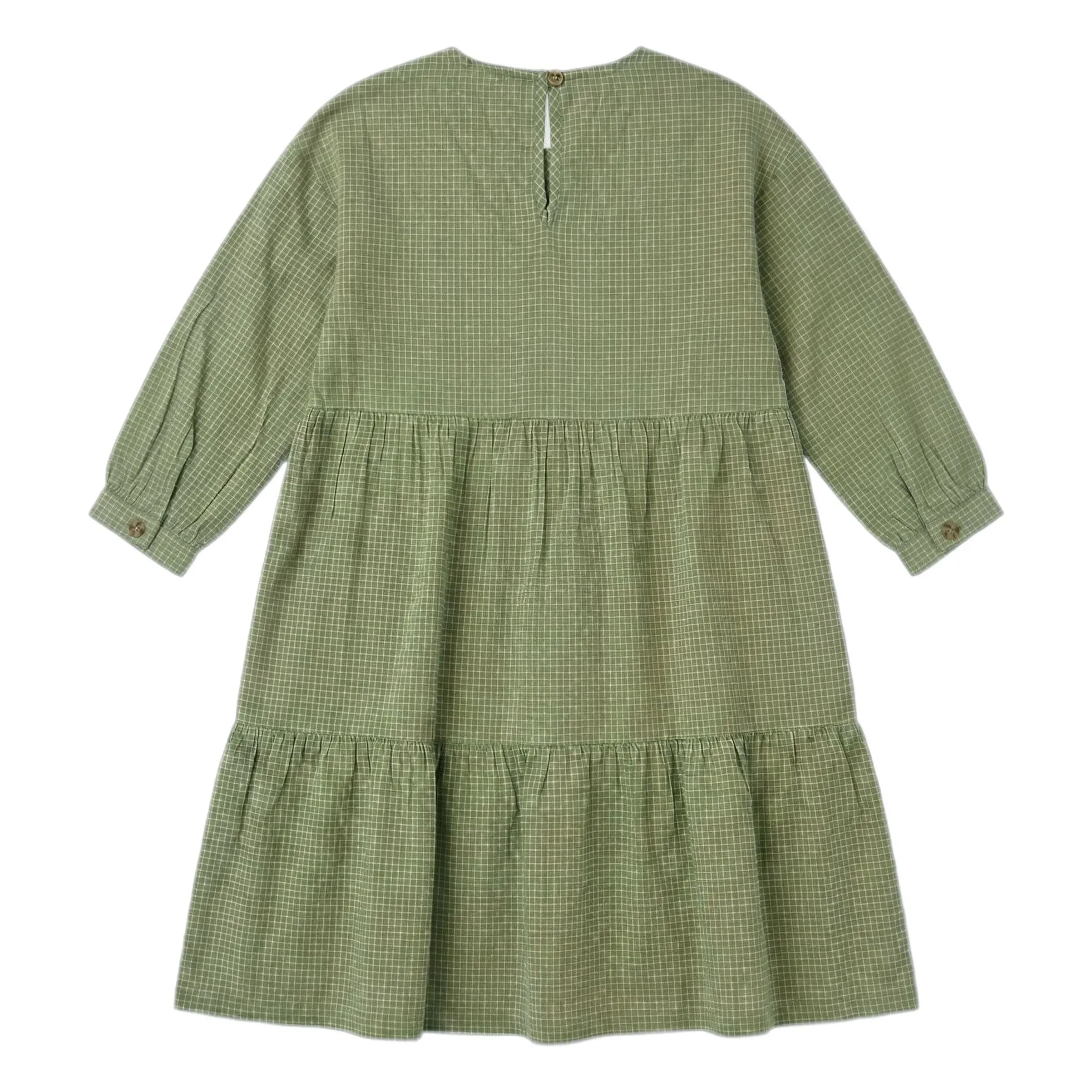 Robe Naya Carreaux | Vert amande- Image produit n°3