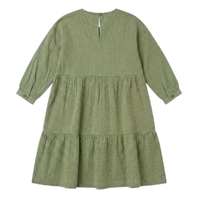 Naya Carreaux Dress | Almond green