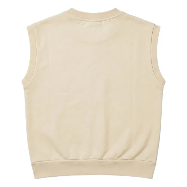 Sudadera sin mangas de algodón ecológico Inaya Horse | Crema