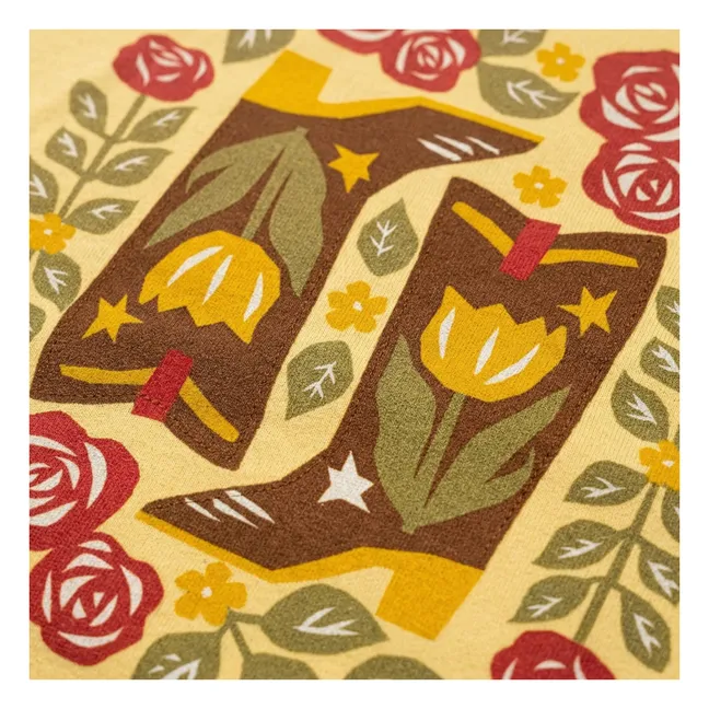 Sweat Sans Manches Inaya Fleuri Coton Bio | Jaune pâle