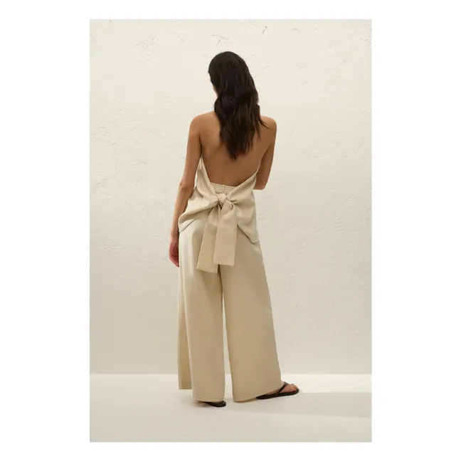 Biba Linen Top | Panna Cotta