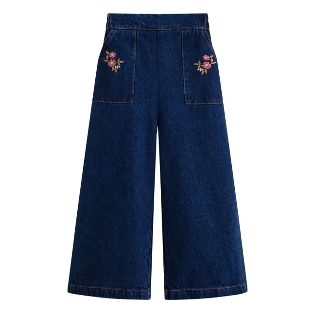 Jean Poches Brodées Kona | Bleu