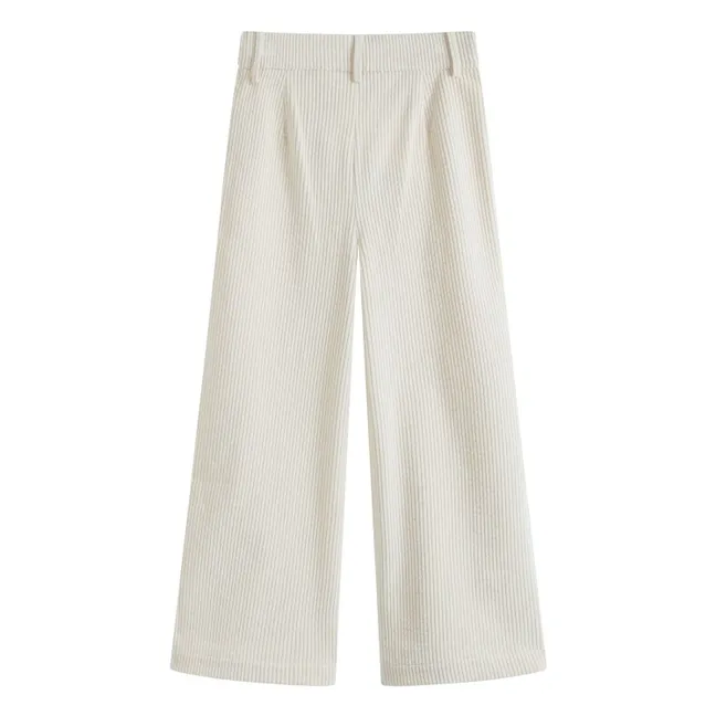 Pantalon Poches Brodées Serena | Crème