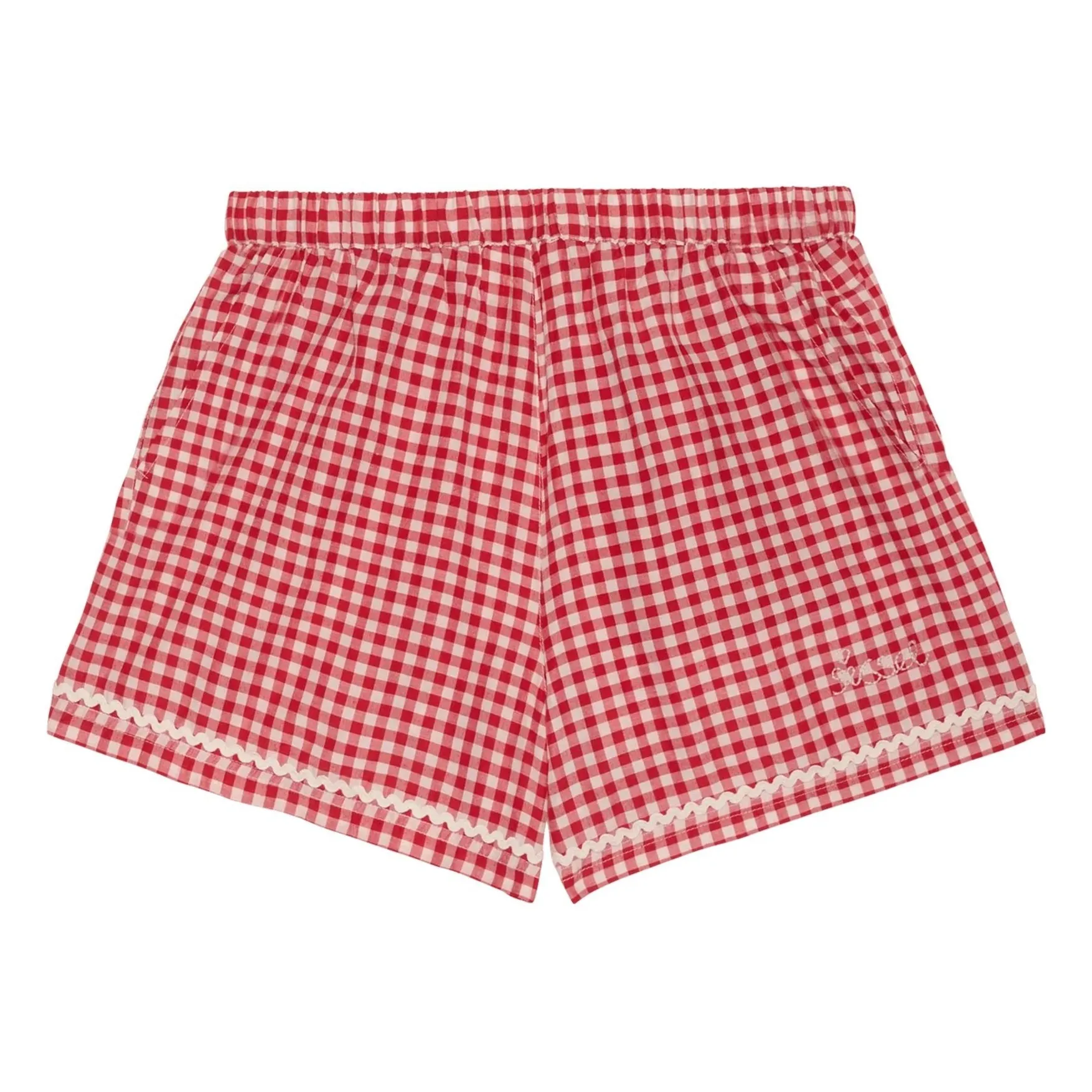 Short Carreaux Bobbie | Rouge- Image produit n°0