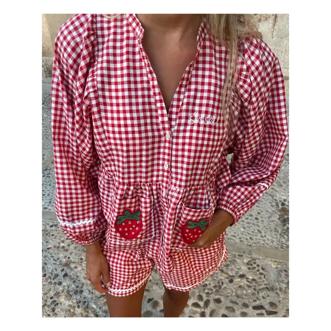 Top Carreaux Bobbie | Rouge