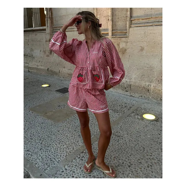 Top Carreaux Bobbie | Rouge