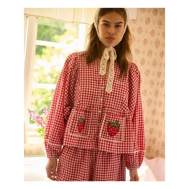 Top Carreaux Bobbie | Rouge