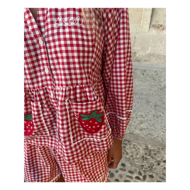 Top Carreaux Bobbie | Rouge