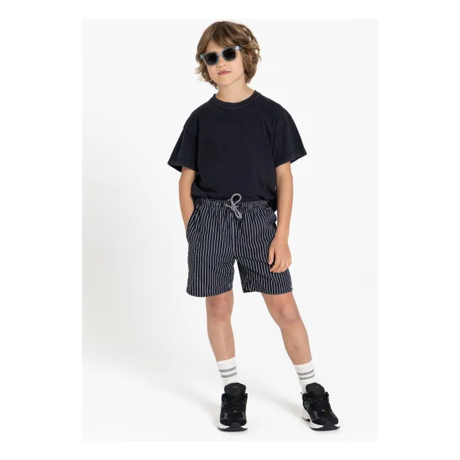 Short de Bain Freeboy Rayé | Noir
