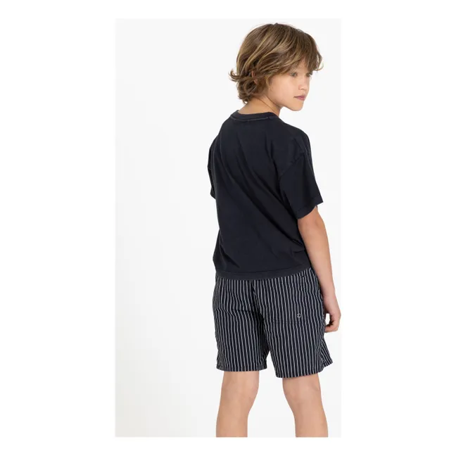Short de Bain Freeboy Rayé | Noir