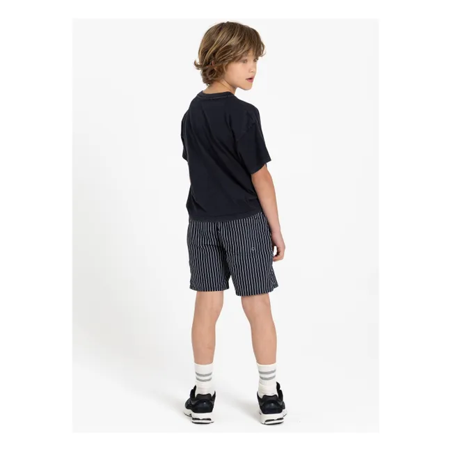 Short de Bain Freeboy Rayé | Noir