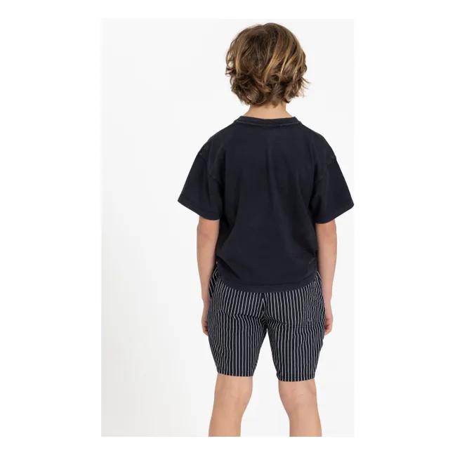 Short de Bain Freeboy Rayé | Noir