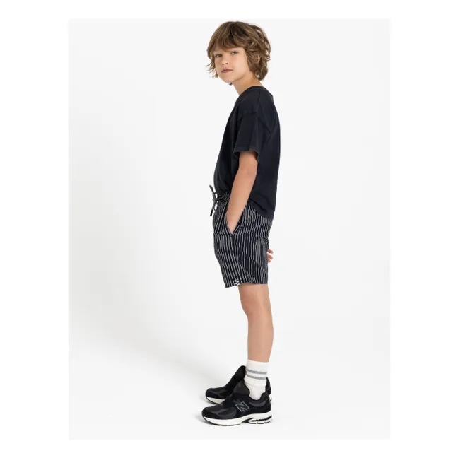 Short de Bain Freeboy Rayé | Noir