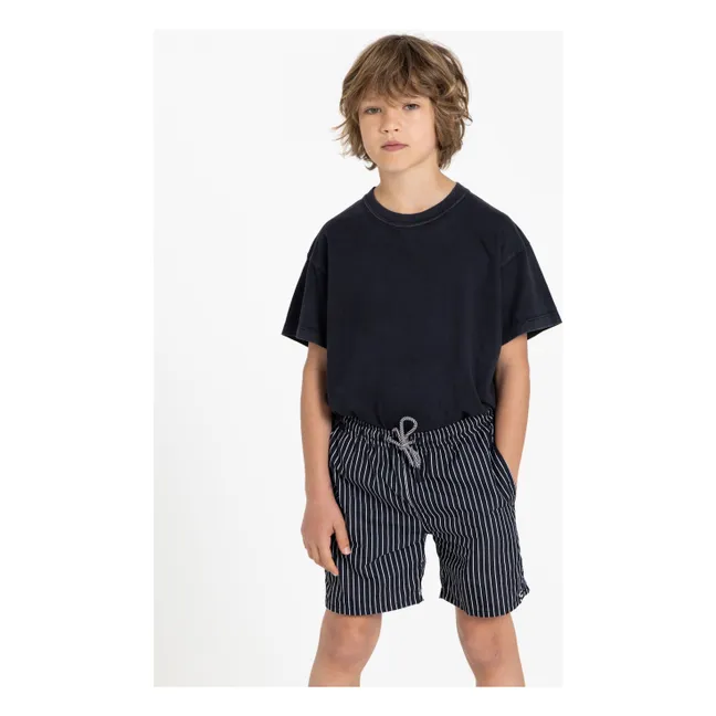 Short de Bain Freeboy Rayé | Noir