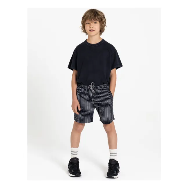 Short de Bain Freeboy Rayé | Noir