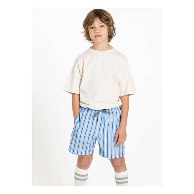 Short de Bain Freeboy Rayé | Bleu