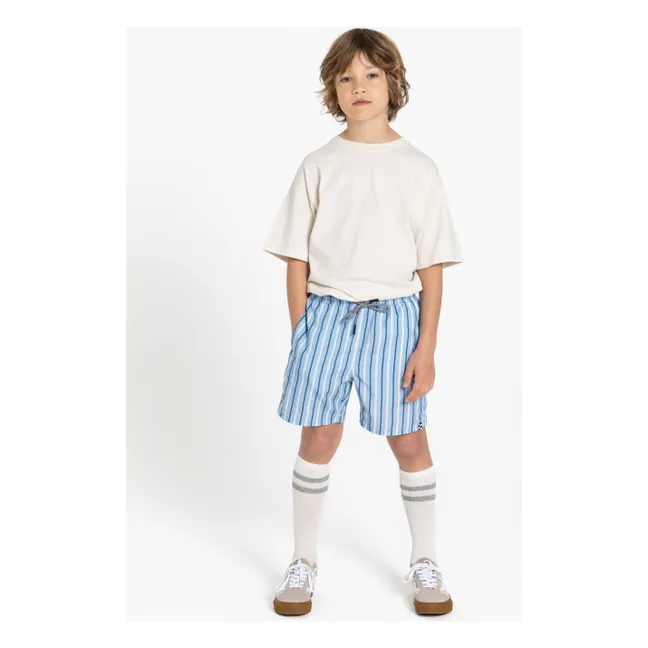 Short de Bain Freeboy Rayé | Bleu