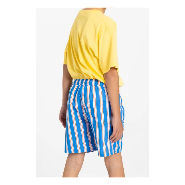 Short de Bain Archie Rayé | Bleu électrique