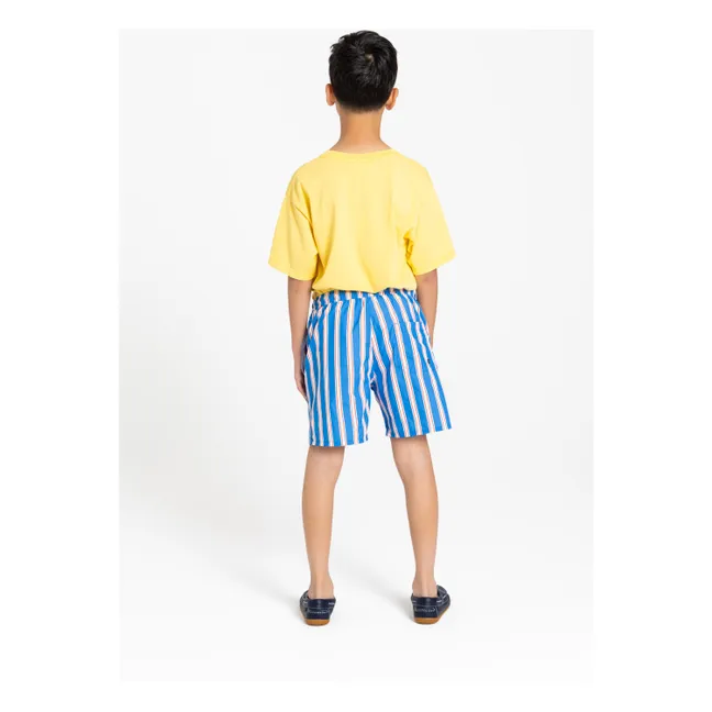 Short de Bain Archie Rayé | Bleu électrique